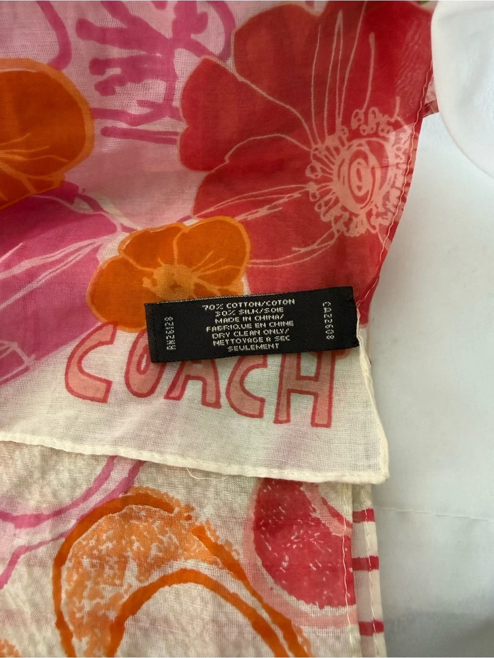 Vintage Coach Poppy Scribble Signature Scarf